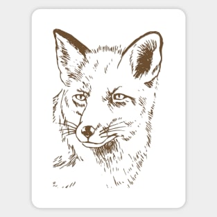 Fox Head Line art Magnet